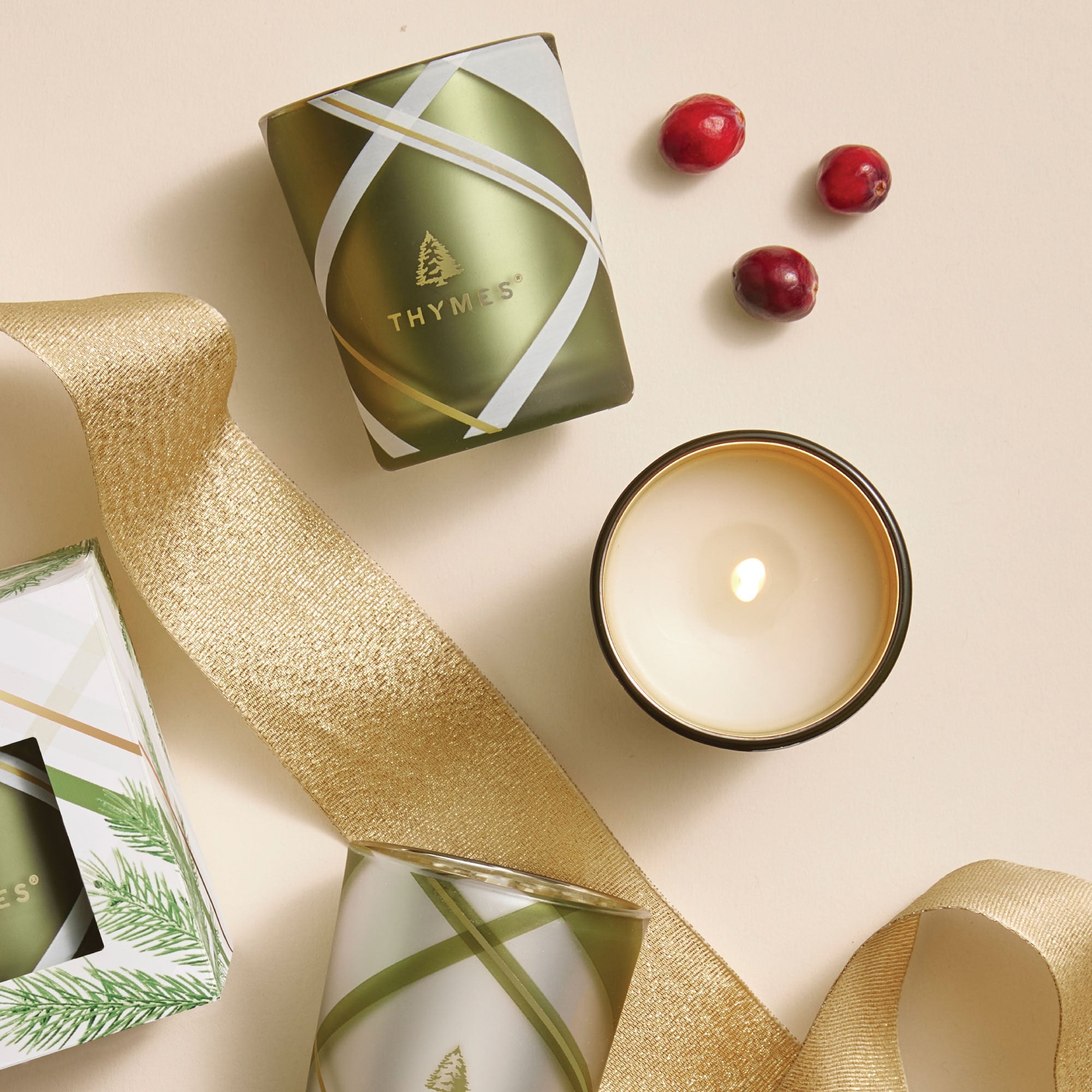 Frasier Fir® Frosted Plaid Votive Trio