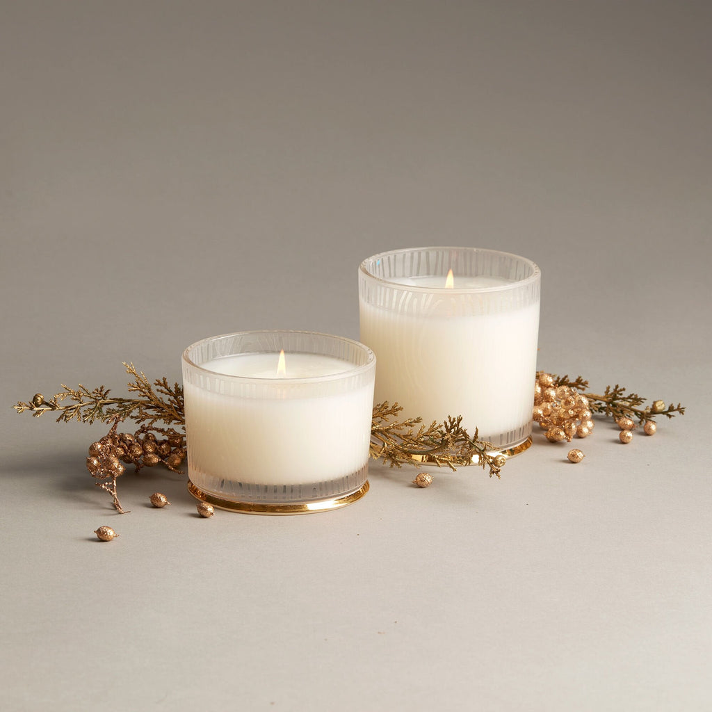 Frasier Fir® Large Frosted Wood Grain Candle